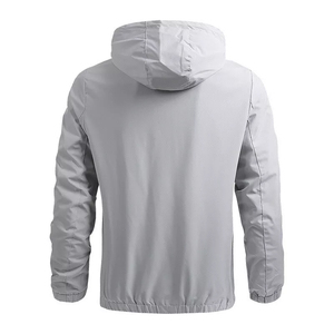 Invierno otoño Color sólido rompevientos Casual béisbol con capucha Anorak chaqueta abrigo transpirable y secado rápido hecho a medida OEM - Product Image 3