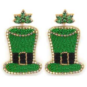 Moda creativa occidental verde Cactus bordado con cuentas diseño hecho a mano Unisex pendientes de gota estilo bohemio colores personalizados - Product Image 2