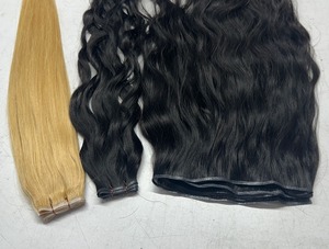 Cabello ruso 100% para extensiones de trama Genius de un solo donante de larga duración suave cutícula alineada estilo de onda profunda suelta de alta calidad - Product Image 3