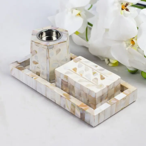 Quemador Bakhoor recién llegado, el mejor juego de regalo, quemador de incienso de madera y incrustaciones Bakhoor de madreperla para bandeja de servicio con incrustaciones de hueso de Ramadán - Product Image 1