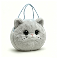 Sac à main fantaisie personnalisé en forme de chat, cadeau mignon pour les amoureux des chats, sac à main en peluche mignon pour femmes, petit sac fourre-tout pour filles en forme de chat