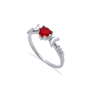 Granate en forma de corazón CZ piedras anillo de racimo turco hecho a mano venta al por mayor 925 joyería de plata esterlina - Product Image 5