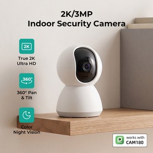 กล้องวงจรปิด WiFi ภายในอาคาร 2K 360 องศา °   กล้องวงจรปิด PTZ แพน-ทิลท์ สำหรับบ้าน พร้อมระบบตรวจจับมนุษย์ด้วย AI เสียงสองทาง มองเห็นในเวลากลางคืน - Product Image 1
