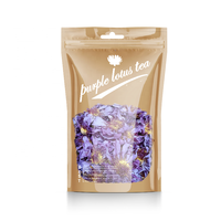 Emballage personnalisé, thé instantané aux fleurs de lotus bleues séchées sans sucre, de haute qualité, 40g, feuilles entières, naturel