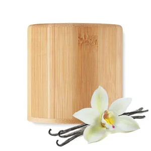 Bougie en cire végétale durable GIZA avec support en bois, lanterne, pot, merchandising écologique - Product Image 3