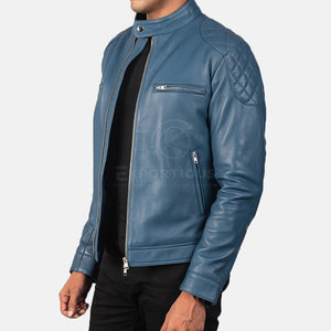 Factory Direct Sale New Arrival Men's <b>Leather</b> <b>Jacket</b> Stand Front Breathable Eco-Friendly Customized <b>Long</b> Sleeves Winter <b>Jacket</b> - Product Image 2