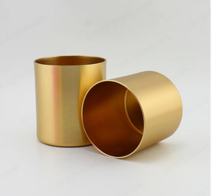 Ensemble de 2 vases à fleurs suspendus muraux pour la maison et l'hôtel Vase à fleurs rond en métal de couleur dorée Vase décoratif pour la décoration de la maison - Product Image 5