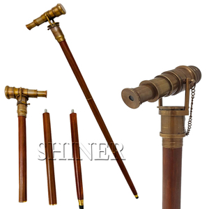 โบราณเดินStick Vintage Handle Victorianกล้องโทรทรรศน์หัวพับSteampunkอุปกรณ์เสริมไม้ทองเหลืองเดินCaneสําหรับชาย - Product Image 6