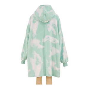 Custom Made Tie-Dye <b>Hoodie</b> <b>Blanket</b> by Cambodia Clothing Factory Warm Flannel Fleece Wearable <b>Blanket</b> with Pocket - Product Image 3