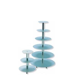 Support à gâteau en métal de style luxueux avec plateau rond, idéal pour les fêtes de fiançailles, les célébrations et comme support à fruits pour les mariages. - Product Image 1