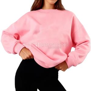 Sudadera de Manga Larga con Cuello Redondo, Holgada, de Gran Tamaño, 100% Algodón, con Logotipo Personalizado Estampado de Invierno de Alta Calidad para Mujer - Product Image 1