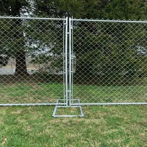 Panel de valla de seguridad para eventos portátil sostenible americano, valla de eslabones de cadena temporal de construcción extraíble
