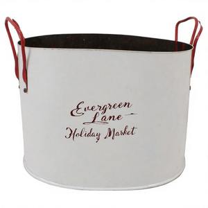 Gingerberry Trail Maceta de estilo con encanto galvanizado rústico para greens de vacaciones y exhibiciones navideñas al aire libre - Product Image 5