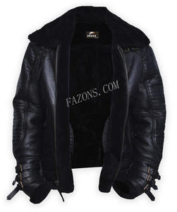 Blouson en cuir véritable pour homme, style motard, en peau de mouton, matelassé, chaud pour l'hiver, modèle B3, style racer café racer, vente en gros - Product Image 2