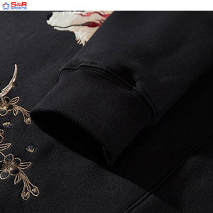 Venta al por mayor de moda de la calle desgaste bordado Sudadera con capucha precio barato diseño personalizado básico algodón mezclado transpirable bordado sudaderas con capucha - Product Image 6