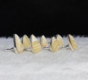 Anillos de piedras preciosas de ágata de encaje loco amarillo Natural de hermosa calidad, joyería a granel, venta al por mayor, anillos de bisel, joyería para venta al por menor - Product Image 3