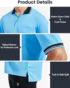 Camiseta Polo de Árbitro de Adam Smitty, Secado Rápido, Cómoda, de Algodón y Poliéster, Transpirable, con Bordado Sólido en la Parte Delantera - Product Image 6