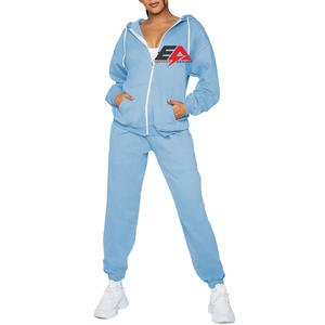 ชุดวอร์มสองชิ้นเสื้อมีฮู้ดและกางเกงวอร์มแขนยาวลำลองของผู้หญิงชุดใส่อยู่บ้านสำหรับฤดูใบไม้ร่วงฤดูหนาว - Product Image 1