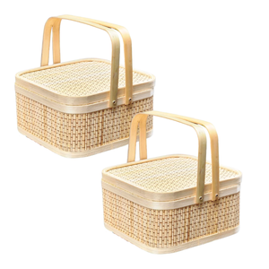 CESTA DE REGALO DE BAMBÚ DE Paja personalizable Elegante y funcional para múltiples usos Cestas de regalo Embalaje Decoración para el hogar - Product Image 1