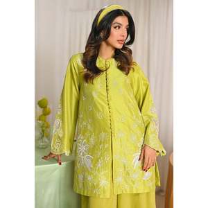 เสื้อแจ็คเก็ตผ้าซาตินทรงหลวมสำหรับผู้หญิง Juliet Green พร้อมลายปัก - Product Image 2