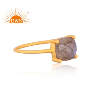 New Arrival Sterling Silver 18K Gold Plated Natural <b>Labradorite</b> Gemstone Stackable <b>Ring</b> Custom Jewelry Manufacturer - Product Image 4