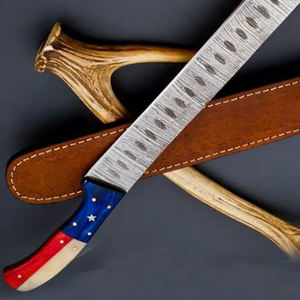 Cuchillo de Pesca Personalizado Hecho a Mano Jexmoo, Cuchillo para Filetear con Hoja de Acero de Damasco y Funda de Cuero, Regalo para Pescadores - Product Image 5