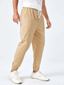 Pantalones de correr de cintura media para hombre al por mayor, pantalones casuales de lana, pantalones de chándal de talla grande con efecto lavado - Product Image 6