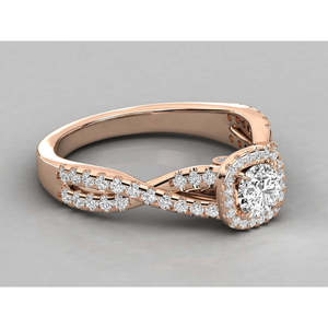 Bague en or 9 carats pour femme, sertie d'un diamant de laboratoire taille brillant, style solitaire - Product Image 1