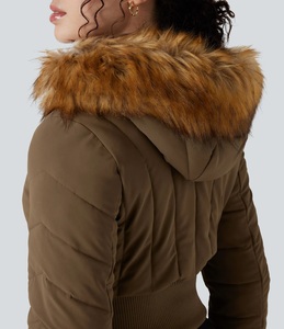 Veste matelassée légère à manches longues pour femme, résistante à l'eau, de haute qualité, personnalisable, entièrement zippée, pliable, avec capuche, votre propre logo - Product Image 5
