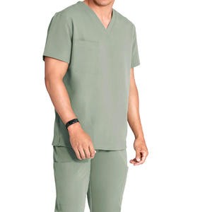 Suministro directo de fábrica Conjuntos de uniformes de algodón 100% tejido para mujer Transpirable Secado rápido Cuello en V Manga corta Fácil de usar Hospital - Product Image 6