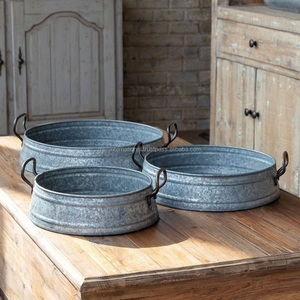 Plateaux de rangement en métal galvanisé Art Déco en forme de fleur avec poignées, écologiques, à fixer sur la porte, décoration intérieure de cuisine, design durable - Product Image 1