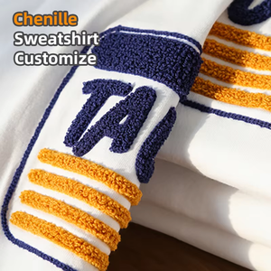 Sweat à capuche personnalisé pour hommes, sweat à capuche d'équipe personnalisé pour les vêtements de travail, les collèges, broderie en chenille, accent en strass, livraison rapide dans le monde entier - Product Image 4