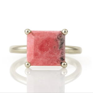 Joyería fina de Plata de Ley 925 única, cojín de Rodonita Natural, de corte facetado piedra preciosa, anillos de dedo para bodas/fiestas todos los días - Product Image 1