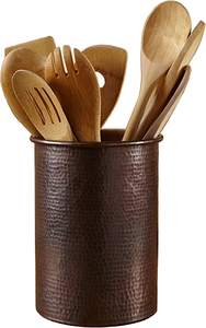 Porte-cuillère en cuivre fait à la main, repose-cuillère de cuisine, accessoires ustensiles de cuisine, porte-cuillère pour taille personnalisée - Product Image 3