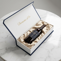 Boîte cadeau magnétique rigide personnalisée en gros avec logo en feuille d'or, emballage en carton à couvercle rabattable pour vin, thé et cadeaux d'affaires