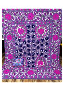 Tapiz diseño de arte hecho a mano Suzani sábana ropa de cama cobertor bordado cubierta de cama indio al por mayor ropa de cama tamaño doble algodón - Product Image 2