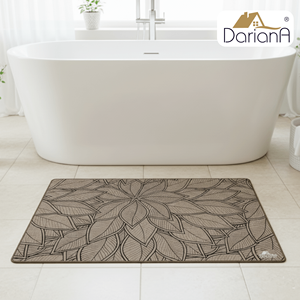 Tapis de sol moderne FLORA en polyester, antidérapant, lavable, séchage rapide, adapté aux animaux domestiques, tapis d'intérieur multi-usages 70x120 cm, pour la maison et l'hôtel - Product Image 1