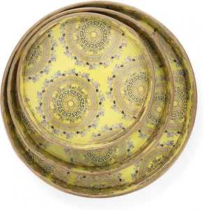 Plateau en mdf avec poignées pour buffet et service de restauration de fête Design durable en acier inoxydable d'Inde - Product Image 1