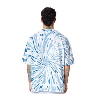 Alta calidad 100% algodón Tie-Dye manga corta cuello redondo Camiseta para hombres cómodo ajuste Regular en línea venta al por mayor ropa de hombre - Product Image 5