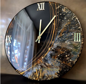 Horloge murale en bois et résine époxy blanche artisanale, décoration intérieure, horloge décorative pour la maison - Product Image 4