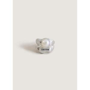 Edith <b>Silver</b> Pearl <b>Ring</b> <b>Stack</b> - Product Image 1