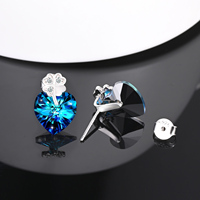 Boucles d'oreilles tendance en zircon cubique classique en stock 2024, en argent S925, motif trèfle à quatre feuilles et cœur