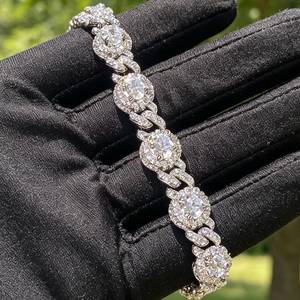 Pulsera de Plata de Ley 925 con Calavera y Diamantes de Moissanita, Estilo Hip Hop Iced Out, Joyería Gótica de Lujo para Hombre y Mujer, Regalo para Motociclistas - Product Image 2