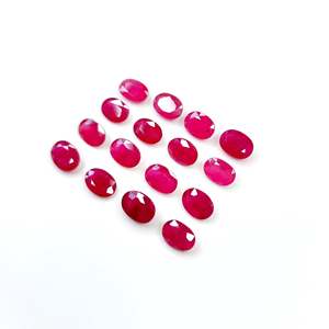Rubis naturel du Mozambique non traité, calibré, en forme de coussin ovale, 4x6mm, 5x7mm, 6x8mm, rouge rose, poli à la chaleur, en verre - Product Image 3