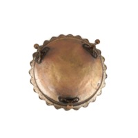Plateau de service décoratif en laiton fait main avec pieds |   Artisanat métallique finition or antique, bordure florale gravée, haute qualité