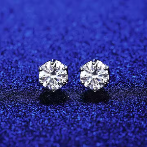 Boucles d'oreilles à clous hexagonales en moissanite de 0,5 à 1 carat pour hommes - Product Image 3