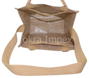 Bolsas de compras de tres yute de larga duración de alta calidad Tamaño S M L XL Cuerda Logotipo personalizado Laminado natural Embalaje de buena venta - Product Image 5