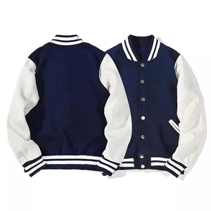 เสื้อแจ็คเก็ตเบสบอลแฟชั่นลำลองสำหรับผู้ชายขายส่ง เสื้อแจ็คเก็ต Letterman แบบกำหนดเอง ผ้าฝ้ายผสมโพลีเอสเตอร์ เสื้อผ้าอุ่นๆ เสื้อแจ็คเก็ต Varsity ปี 2024 - Product Image 2