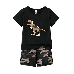 Ensemble 2 pièces pour garçons, été 2025, best-seller, qualité supérieure, spandex/polyester, manches courtes, design personnalisé, tendance - Product Image 3