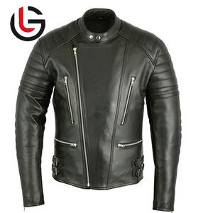 Veste de moto pour homme de haute qualité, design américain, cuir d'agneau véritable, col montant, hiver, haute rue, respirante, imperméable - Product Image 5